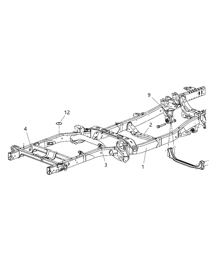 1988 Chrysler Fifth Avenue Frame Assembly Chassis Diagram for 52121299AD