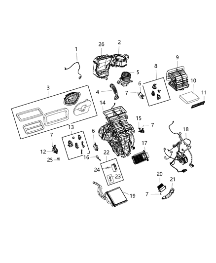 Wiring A/C And Heater Diagram for 68350339AA