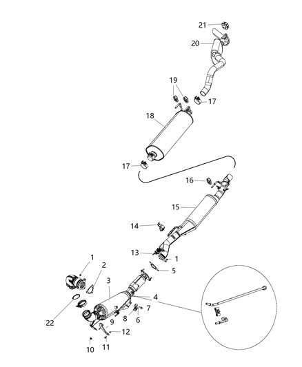 Pipe And Converter Exhaust Diagram for 68263789AA