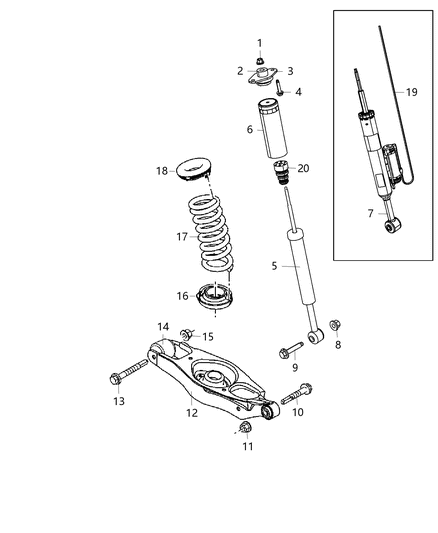 Spring Rear Coil Diagram for 68083431AA