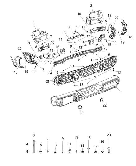 1987 Dodge D350 Panel Close Out Diagram for 68349682AC