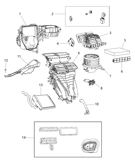 Cabin Air Filter Diagram for 68103578AA