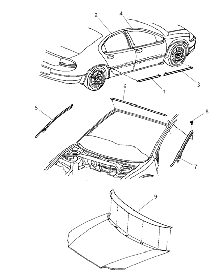 2010 Dodge Ram 3500 Molding Front Door Diagram for PT10YJR
