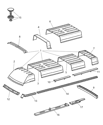 2024 Ram ProMaster 2500 Panel Roof Diagram for 5104232AA