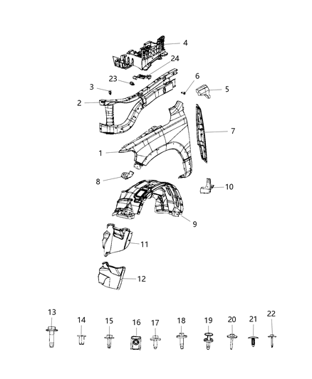 Stuffer Wheelhouse Diagram for 68202607AB