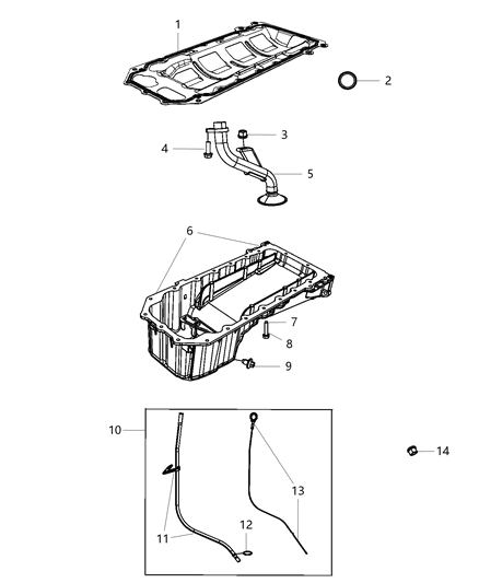 2010 Jeep Commander Indicator Engine Oil Level Diagram for 53010822AE
