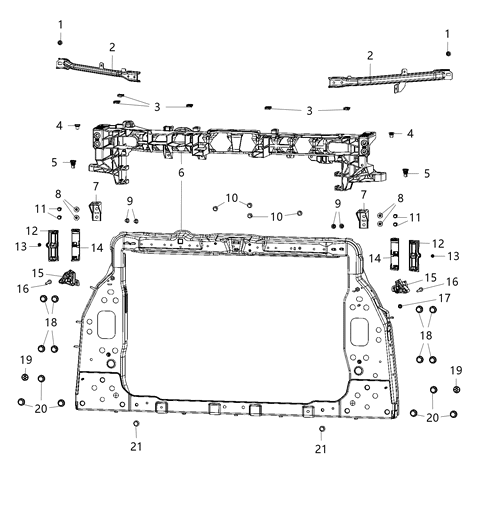 Bracket Cooling Module Diagram for 68244427AA
