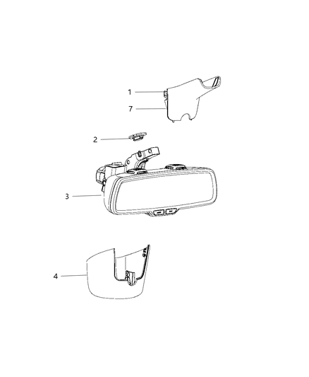 2022 Jeep Wrangler Mirror Inside Rearview Gnk Diagram for 68339537AA