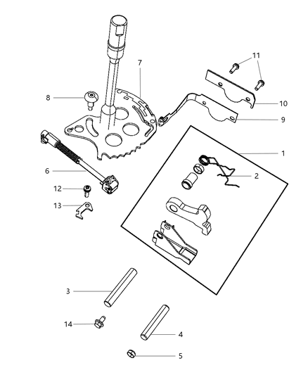 Spring Parking Sprag Return Diagram for 52852949AA