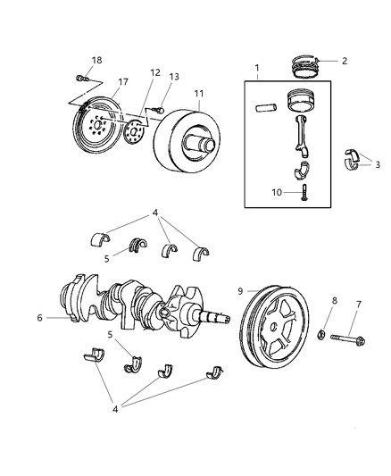 Piston Pin And Rod Diagram for 5019338AB