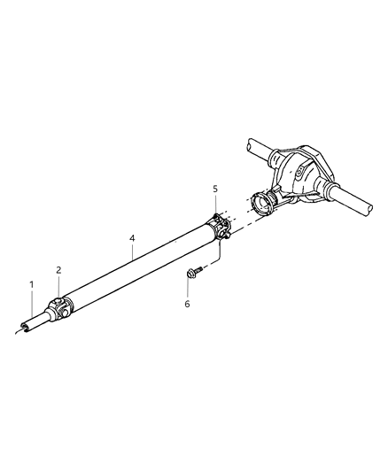 2008 Chrysler Aspen Shaft Drive Rear 1-Piece Diagram for 52853018AE