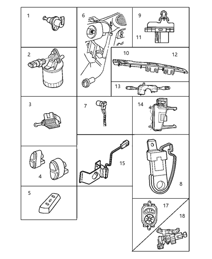 1998 Chrysler Sebring Switch Cargo Lamp Diagram for 4608288AB