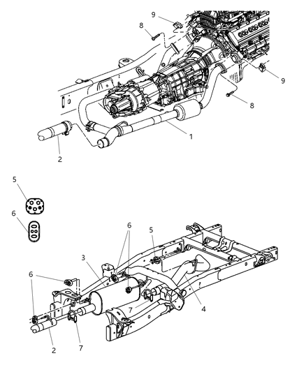 Muffler Exhaust Diagram for 52121372AD