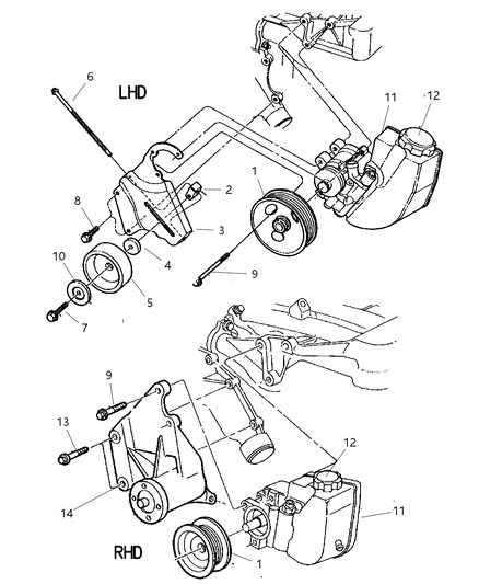2013 Chrysler 300 Pulley Idler Diagram for 53010228AB