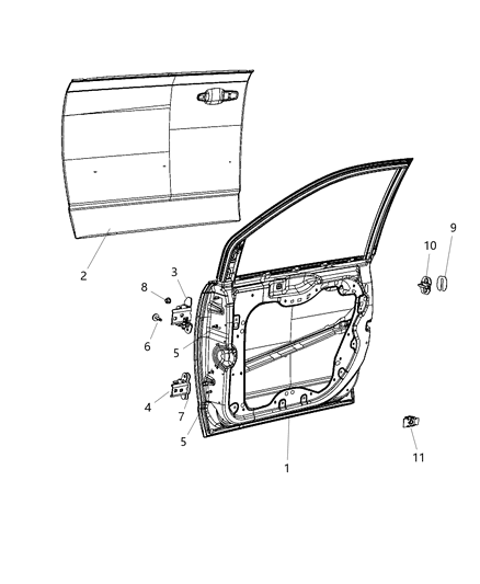 Door Front Diagram for 4894916AA