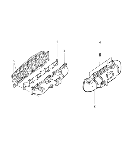 2008 Jeep Wrangler Shield Exhaust Manifold Diagram for 68027597AA