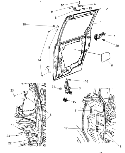 Hinge Sliding Door Diagram for 5020672AB