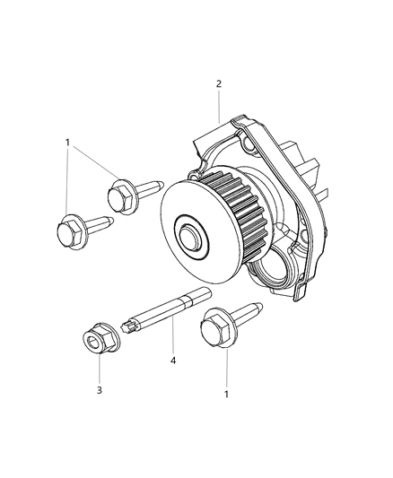Pump Water Diagram for 68313815AA