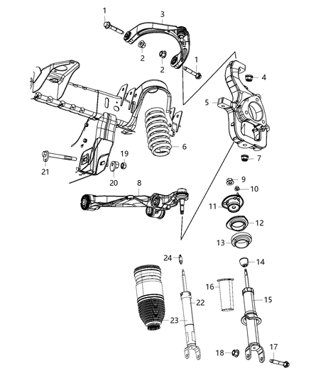 Shock Absorber Kit Suspension Front Diagram for 68404035AC