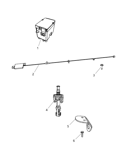 2009 Dodge Grand Caravan Receiver Wireless Ignition Node Diagram for 5026874AA