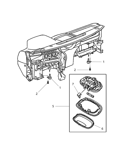 1992 Dodge Colt Lens Lamp Module Grab Handle Diagram for 55196759AA