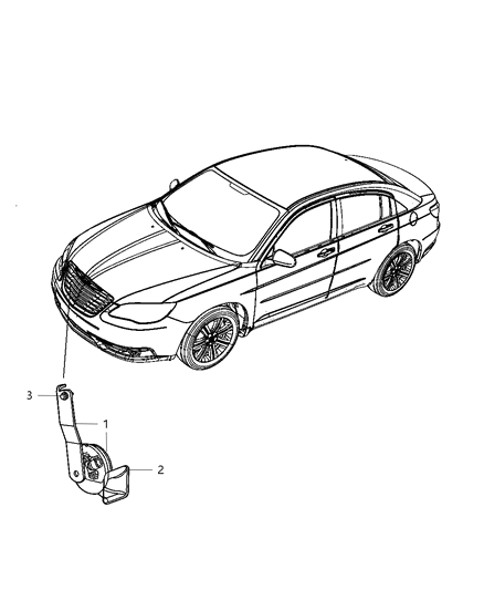 Horn And Bracket Low Note Diagram for 5026977AA
