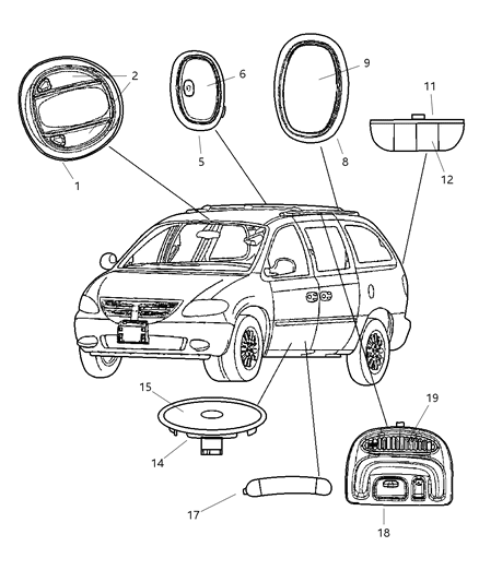 Lens Coat Hook Lamp Diagram for 5093486AA