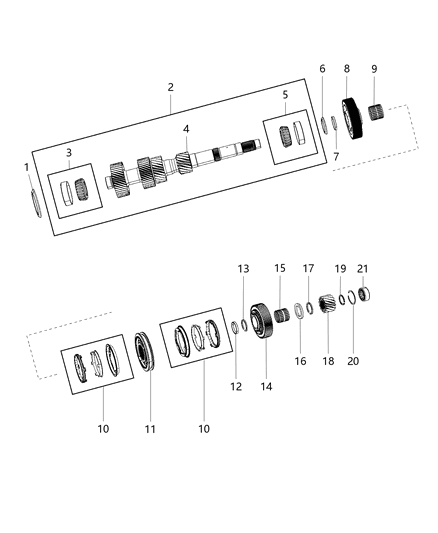 2016 Dodge Challenger Snap Ring Reverse Gear Diagram for 5093289AA