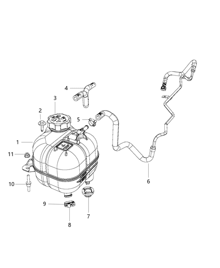 Hose Coolant Bottle Supply Diagram for 68102160AC