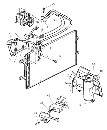 2000 Dodge Ram Van Switch A/C Low Pressure Cut Off Diagram for 5012330AA