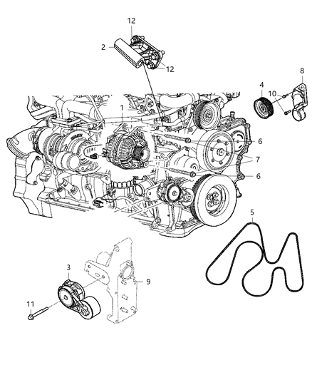 2009 Dodge Sprinter 2500 Generator Engine Diagram for 4801768AA