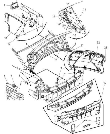 Latch Deck Lid Diagram for 5056244AB