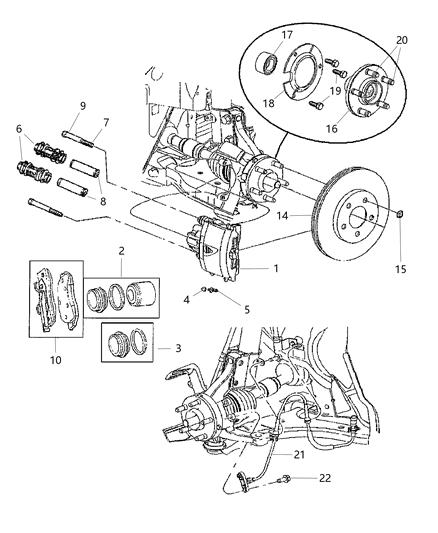 1987 Dodge 600 Pad Kit Front Disc Brake Diagram for V1013438AC