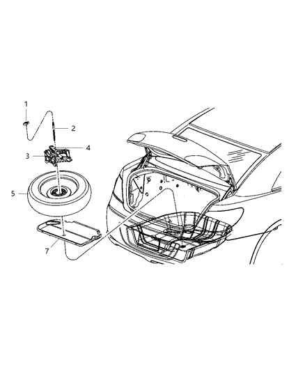 Shield Spare Tire Diagram for 5076641AB