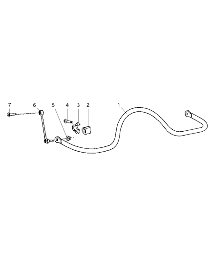 1997 Jeep Grand Cherokee Link Assembly Stabilizer Bar Diagram for 52089486AD