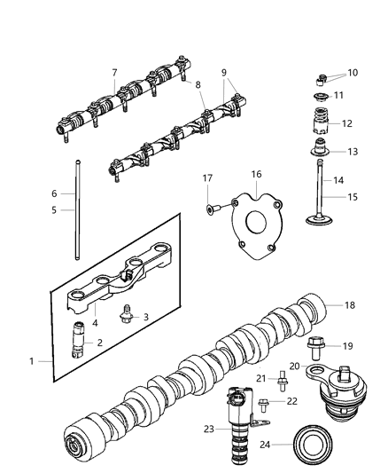 1999 Dodge Intrepid Lifters And Yoke Hydraulic Engine Diagram for 5038784AC