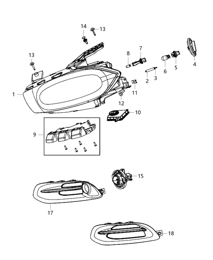 Socket Parking And Turn Signal Diagram for 68186725AA