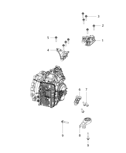 Bracket Transmission Mount Diagram for 68253040AA