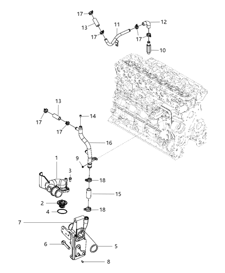 2008 Dodge Ram 2500 Hose Diagram for 68005217AA