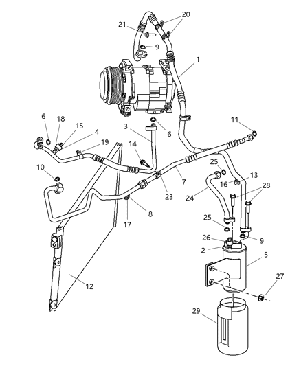 O Ring A/C Line Compressor Diagram for 5080520AA