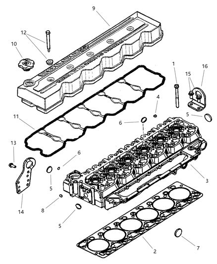1984 Chrysler E Class Gasket Valve Cover Diagram for 5016356AA