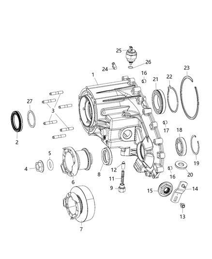 2017 Jeep Wrangler Vent Transfer Case Diagram for 68001633AB