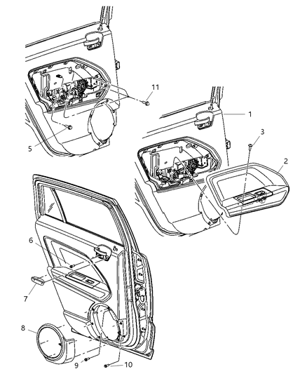 Bolster Rear Door Diagram for 1AA201DAAA