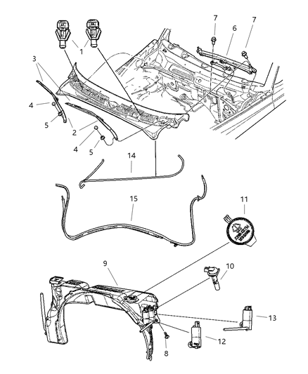 Blade Front Wiper Diagram for 55077091AC