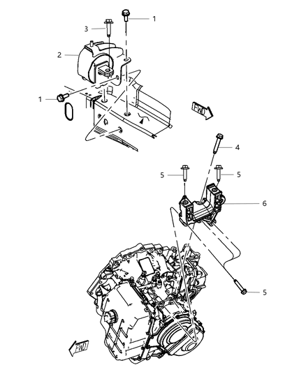 1992 Jeep Cherokee Bracket Transmission Mount Diagram for 4721335AA
