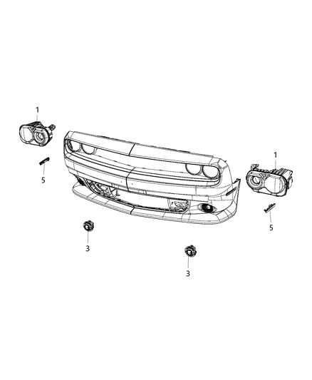 1996 Dodge B1500 Headlamp Diagram for 68174064AD