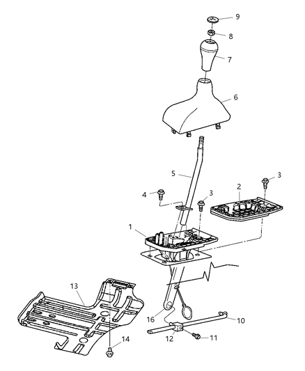 Rod Gear Shift Control Transfer Case Diagram for 55366066AA