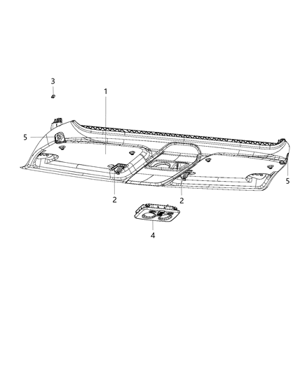 1986 Jeep Comanche Console Overhead, Upper Diagram for 5YG90LDMAA
