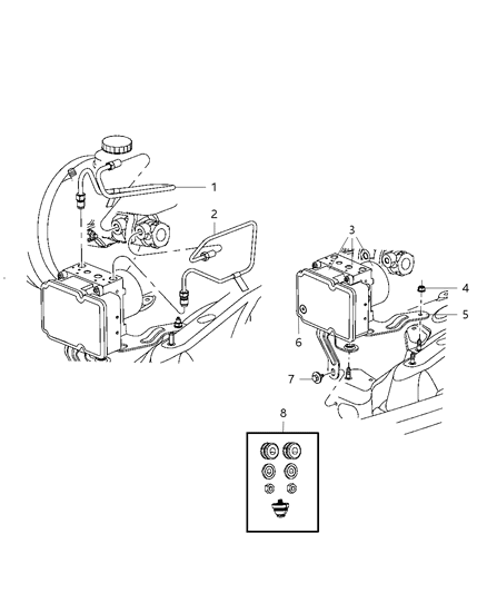 Control Unit Anti-Lock Brake Diagram for 68079343AA