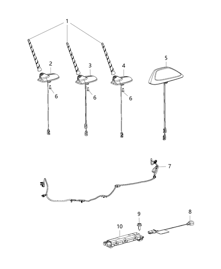 Mast Antenna Diagram for 5091100AB